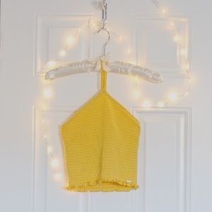 Hollister Yellow Halter Crop-Top